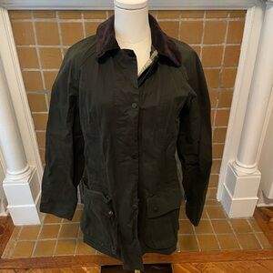 Barbour Green Utility Jacket with Corduroy Collar